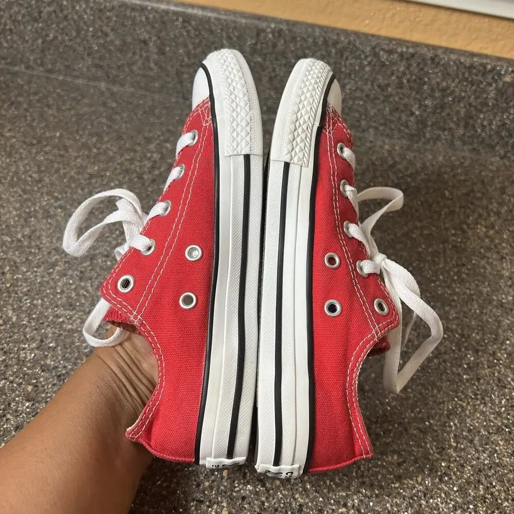 Converse All Star Kids Youth 2 Red Canvas Low Top Lace Up Comfort Casual Sneaker